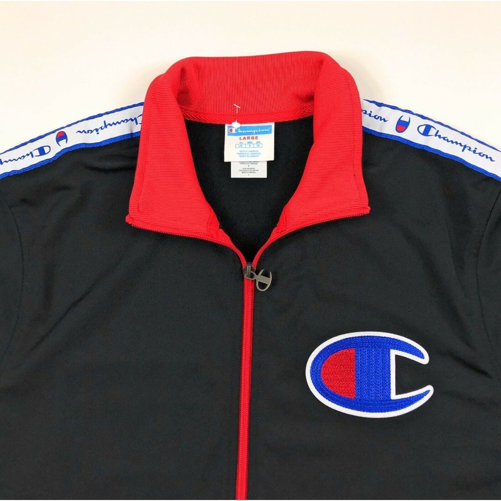 Champion Mens Big C Tape Logo Track Jacket - Picture 3 of 9